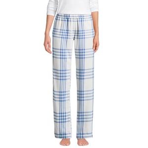 Женские фланелевые пижамные брюки Lands' End, цвет Clear Blue Plaid