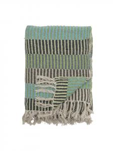 Bloomingville Одеяло Isnel из переработанного хлопка синего цвета