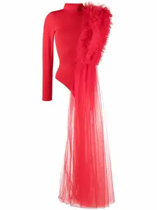 Боди с оборками из коллаборации с Lia Aram Alchemy, красный