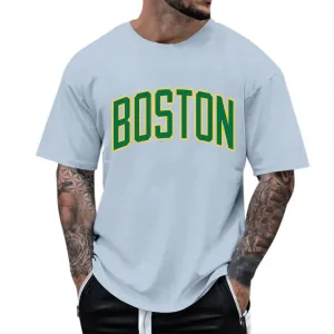 Мужская летняя футболка с коротким рукавом и принтом