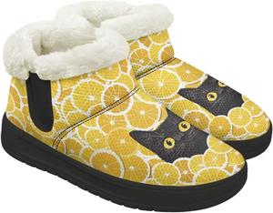 Теплые зимние ботинки для женщин, женские зимние сапоги, противоскользящие, легкие ботильоны для прогулок, для женщин и девушек 4.5 GETELINSENG, Cat Lemon