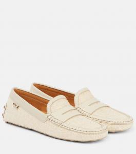 Гоммино твидные мокасины для вождения Tod's, Naturale Ch+ Stucco