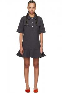 Мини-платье из плотного флиса Ganni, цвет phantom