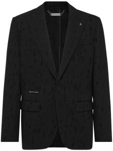 Потертый блейзер Philipp Plein, черный