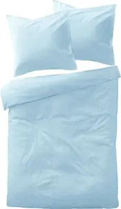 Комплект постельного белья JACK Mako Satin 135x200 см, 2 предмета, однотонный, антрацитовый, белый, серый, светло-голубой, элегантный, шелковистый, светло-голубой