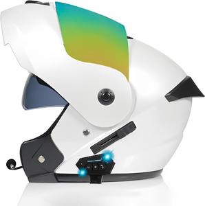 Шлем модуляр Gyufmgs с градиентным визором, белый