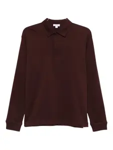 Поло с длинными рукавами Sunspel, красный