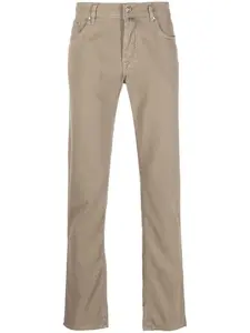 Прямые брюки средней посадки JACOB COHEN, коричневый