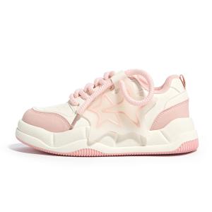 RENBEN Антискользящие и износостойкие низкие скейтерские туфли для женщин с эффектом увеличения роста - бежево-розовые, цвет Beige Pink