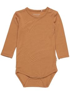 Minymo Детский боди с длинными рукавами "Body LS" коричневого цвета