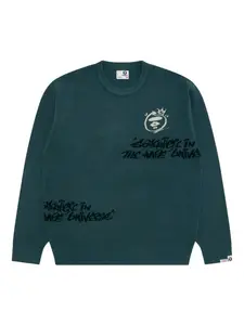 Свитер с круглым вырезом Aape By A Bathing Ape, зеленый