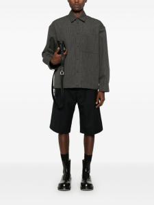 Шерстяная полосатая куртка-рубашка Jil Sander, серый