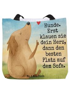 Сумка-шоппер с рисунком и надписью Любовь к собакам белого цвета Mr. & Mrs. Panda