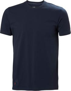 Футболка Helly-Hansen Workwear Evo, мужская рабочая футболка с нитками AMANN и рельефным логотипом Workwear, прочная повседневная рубашка Helly Hansen, 591 Navy