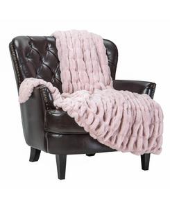 Двустороннее покрывало из искусственного меха и норки премиум-класса с драпировкой Chanasya, Tan rose