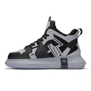 NORVINCY Скользоустойчивые амортизирующие высотные скейтерские кроссовки унисекс черно-серые, цвет Black Gray