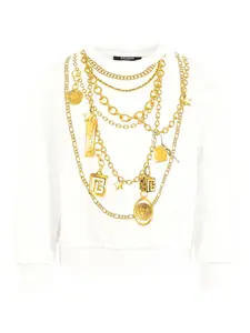 Толстовка с принтом Balmain Kids, белый