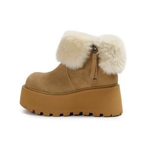 Короткие зимние сапоги женские каштановые Earl Cat, Chestnut