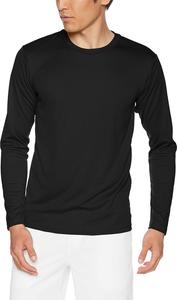 Футболка с длинным рукавом Glimmer 00352-AIL из трикотажа Interlock Dry плотностью 3,5 унции, черный