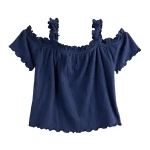 Детский адаптивный топ с открытыми плечами для девочек 8-16 лет So, цвет velocity blue