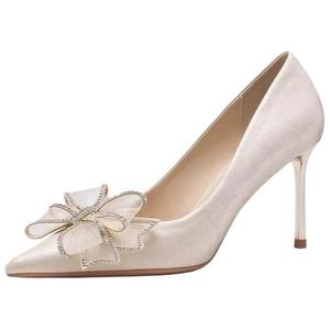 Женские туфли на тонком каблуке, цвет шампанского Xingdiman, Light Champagne