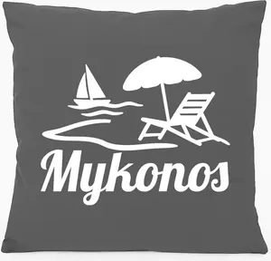 Подушка для дивана Huuraa Mykonos Greece Gift 40x40 см с наполнителем Steel Grey Cotton Souvenir Hellweg Druckerei
