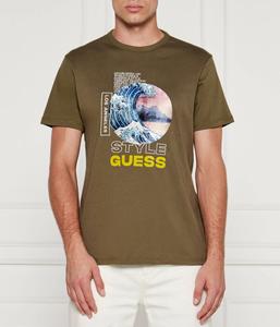 Футболка мужская Guess Jeans из органического хлопка с принтом, зеленый