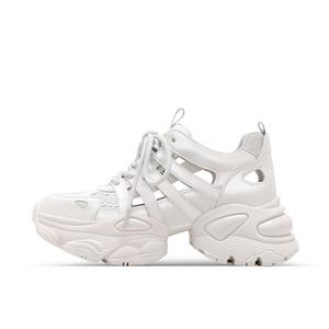 ST&SAT Женские противоскользящие дышащие устойчивые к истиранию массивные низкие кроссовки бело-серые, цвет White Gray