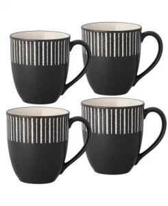 Набор из 4 кружек Colorwave Stripe Noritake, графит