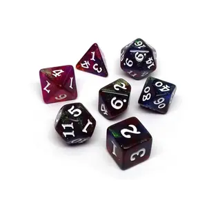 Туманность Звездная пыль с белым (7), Dice - 7 Piece Poly Sets - Galaxy/Stardust (Easy Roller Dice)