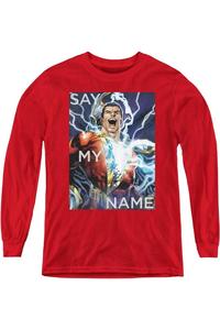Футболка с длинным рукавом "Justice League of America: Назови мое имя" для молодежи Gildan, красный
