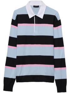 Полосатая рубашка-поло Prada, черный