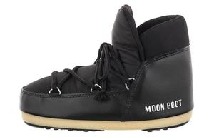 Ботинки с круглым носком и принтом логотипа для женщин Moon Boot, черный белый