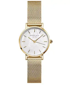 Маленькие женские часы Small Edit с золотистым браслетом из стальной сетки, 26 мм Rosefield