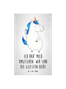 Mr. & Mrs. Panda Белое полотенце с единорогом для мужчин с надписью