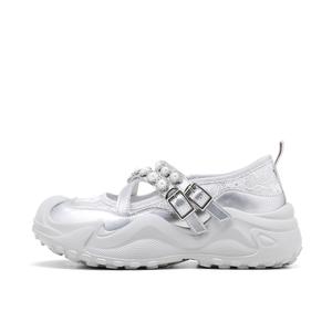 ST&SAT Серебряные платформенные туфли Мэри Джейн для женщин, цвет Silver