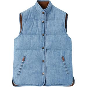 Loro Piana Женская жилетка Cyan Blue Mixed Color со стойкой