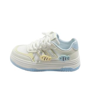 BINGO DUCK Женские противоскользящие амортизирующие скейтерские кеды низкие голубые небесные, цвет Sky Blue