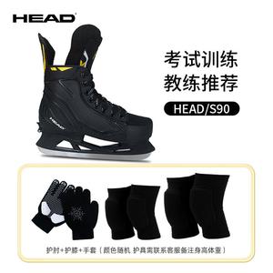 HEAD Коньки для хоккея с шайбой зимние, детские и взрослые, фигурные S90-2 с защитой и перчатками, размер 35-38