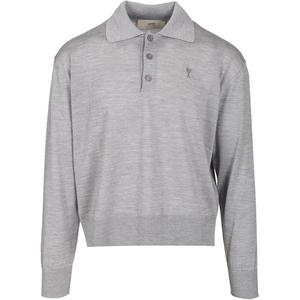 Вышитая шерстяная поло Ami Paris Ami De Coeur AMIPARIS, серый