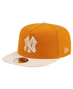 Мужская оранжево-светло-бежевая двухцветная кепка New York Yankees A-Frame 59FIFTY New Era