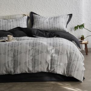 LUOLAI HOME Комплект постельного белья 1,2 м, 3 предмета, простыня на резинке, ромбовидный полосатый вафельный узор, темно-серый