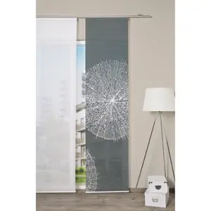 Раздвижная штора Vision S «CRESTON», (1 шт.), раздвижная штора под бамбук, цифровая печать, серый