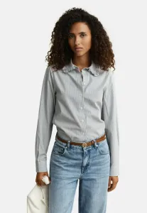 Блузка в полоску с оборками и пуговицами Gant, Classic Blue