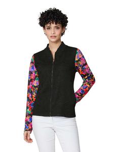 MADELEINE Куртка с модными рукавами с цветочным принтом, черная/разноцветная