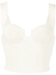 Укороченный топ Nyneve в рубчик Altuzarra, белый