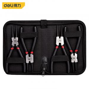 Deli плоскогубцы для стопорных колец в японском стиле, набор из четырех предметов из хромованадиевой стали, 7-дюймовые плоскогубцы для стопорных колец, плоскогубцы для стопорных колец DL104407