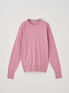 Хлопковый трикотажный пуловер с круглым вырезом и длинными рукавами | EMMA | 30G, стандартный крой