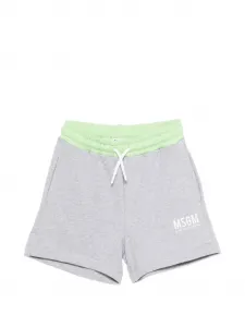 Шорты с кулиской и логотипом MSGM Kids, серый