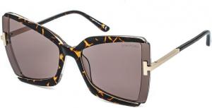 Солнцезащитные очки Tom Ford женские FT0766 63 мм, Havana Frame Material: Pantographed Plastic Frame Type: Butterfly Frame Style: Gender: Women Lens Color: Lens Material: Lens Width: Lens Height: 55